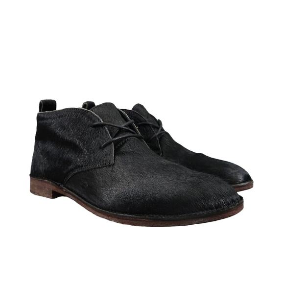 Trask Shoes Womens 6 Booties Chukka Calf Hair Leather Classic Addy Black Lace Up - Picture 1 of 15